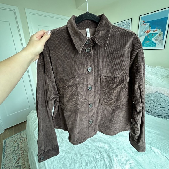 Babaton Cropped Dark Brown Corduroy Jacket - Picture 3 of 5